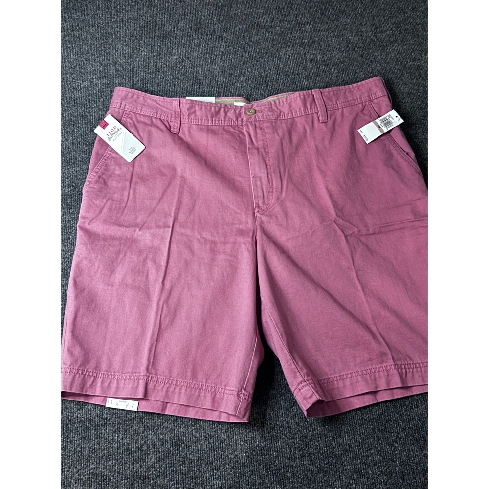 IZOD Saltwater Men Washed Chino Shorts 42 Salmon Pink‎ Relaxed Classics
